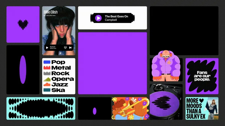 Deezer brand system moodboard grid