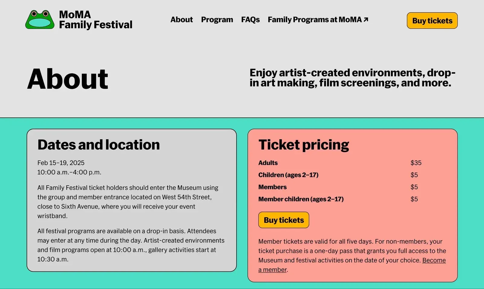 MoMA Family Festival, gallery 35 poster