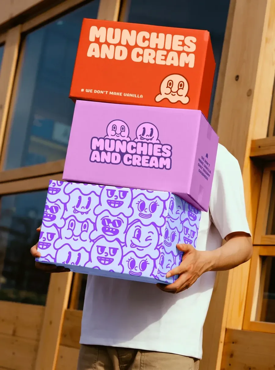 Munchies and Cream, boxes
